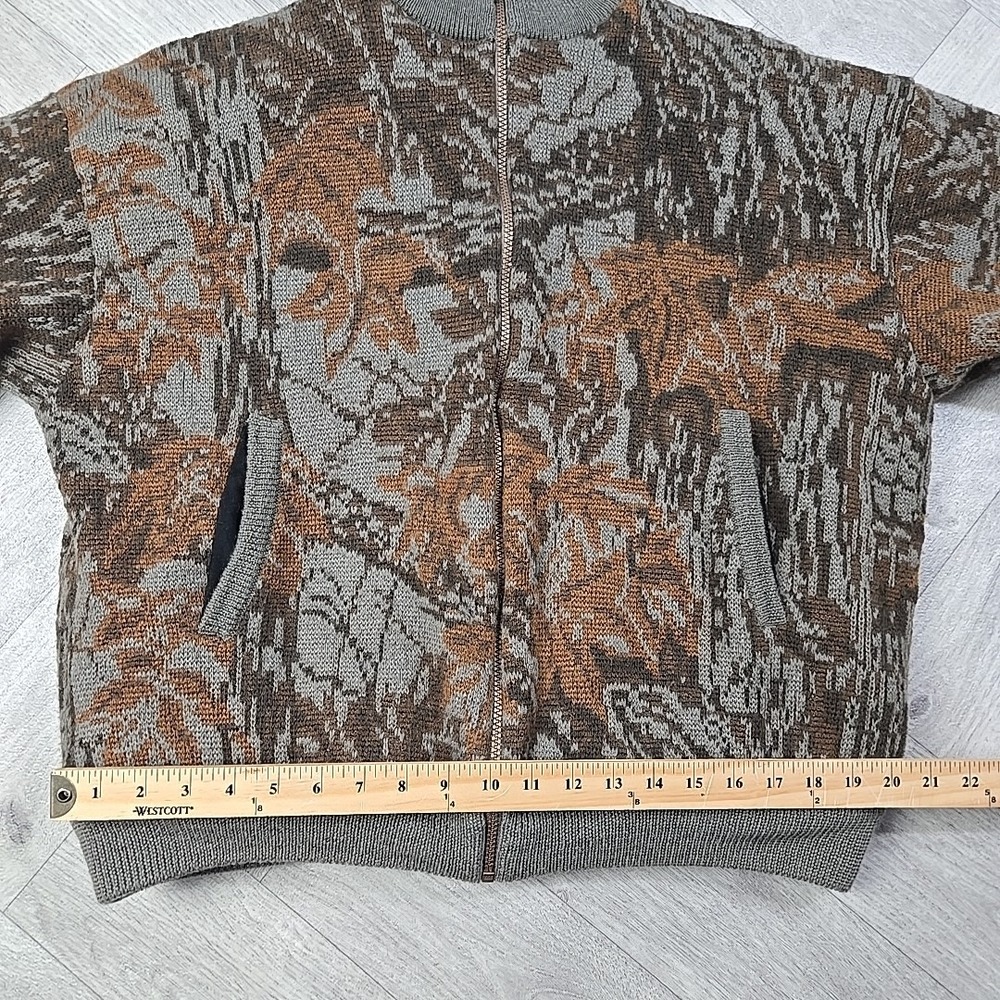 VTG Cabelas Large Wool Camo Sweater Realtree Lined Insulated Hunting Zip Jacket - Picture 13 of 16